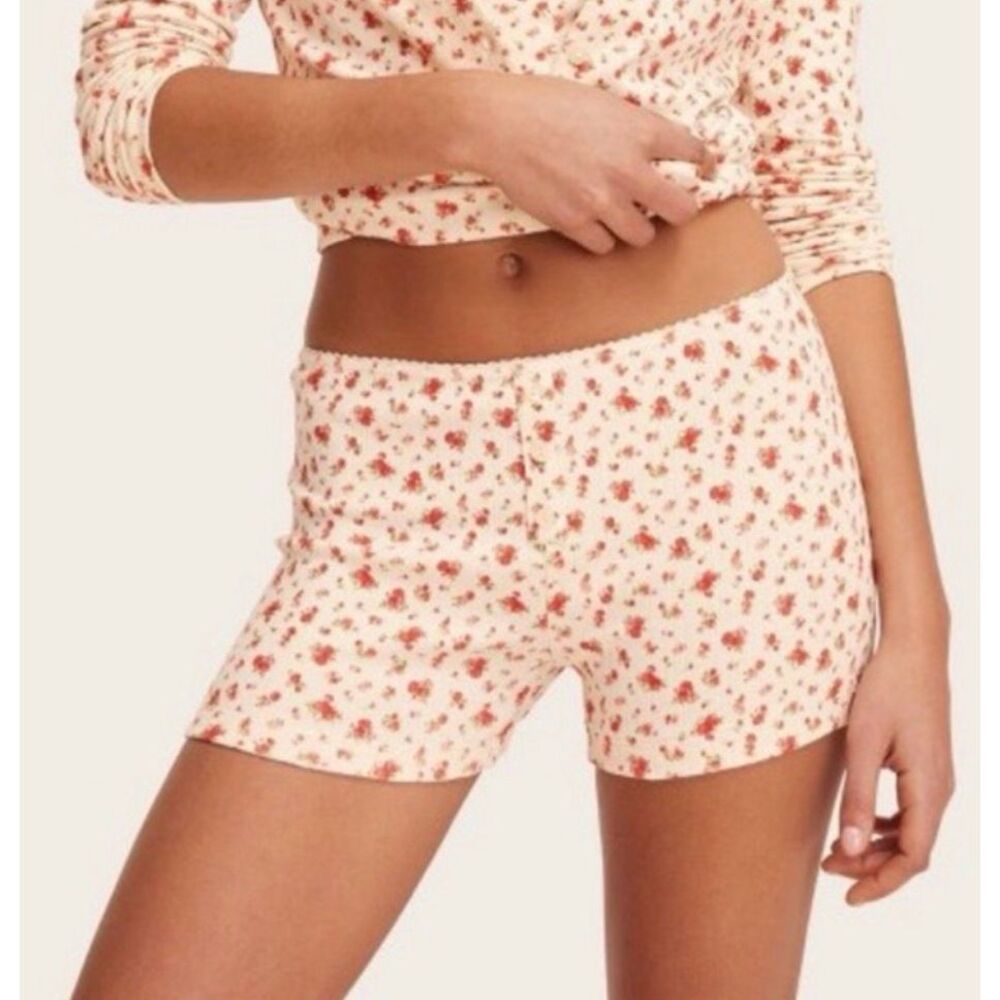 Parke x Target High Rise Pointelle Biker Boy Shorts Floral Nwt Size XS